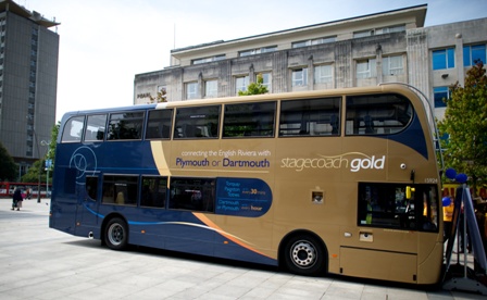 stagecoach gold bus torquay plymouth luxury double hourly announce half between service frequency exeter